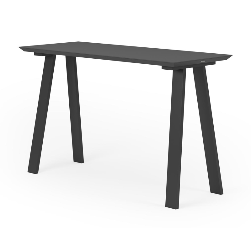 Table de bar Cesano en aluminium noir et céramique pleine nero black - Lg 170 x Larg. 70 x H 106 cm