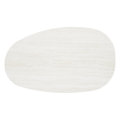 Donato loungetafel in wit aluminium en volkeramiek calista - L 151 x B 90 x H 25 cm