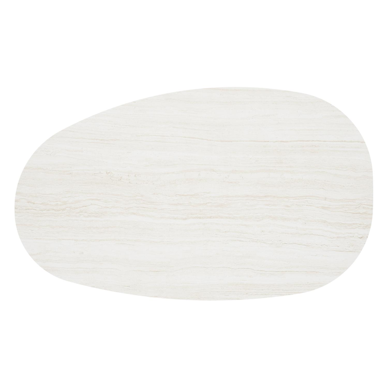 Donato loungetafel in wit aluminium en volkeramiek calista - L 151 x B 90 x H 25 cm