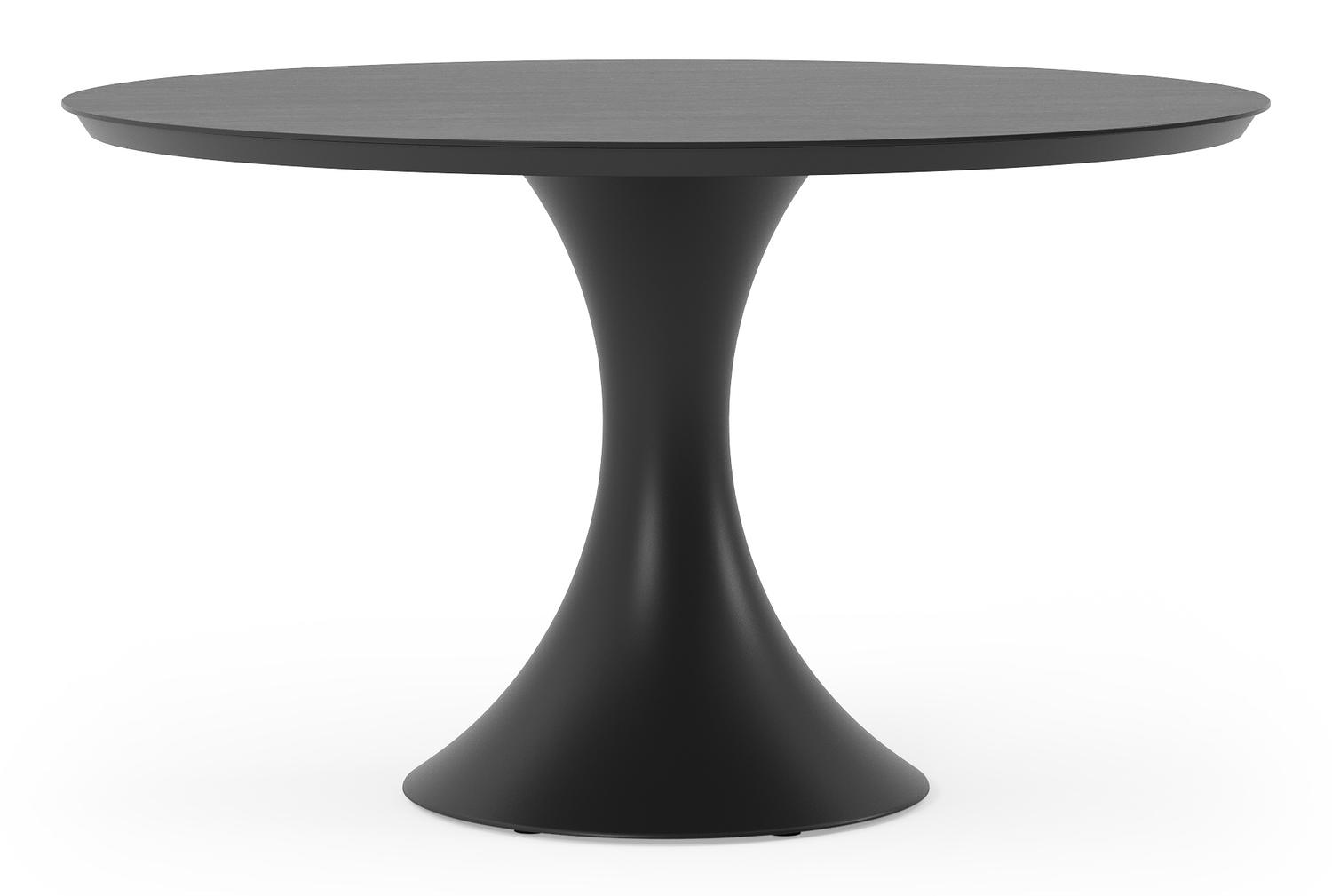 Table de jardin Fano en aluminium noir et céramique pleine basalt black - Dia. 130 x H 75 cm