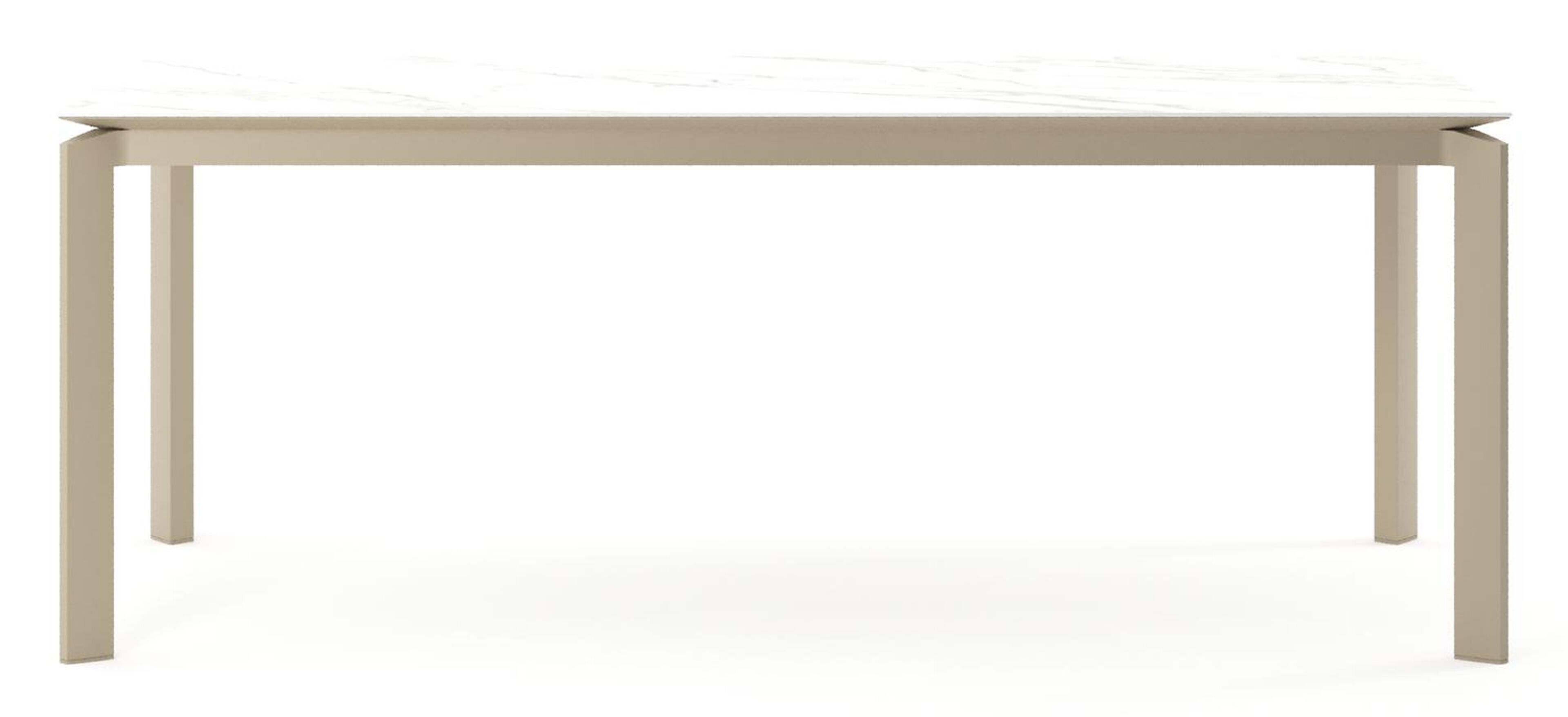 Cirello tuintafel rechthoekig in beige aluminium en volkeramiek Calacatta - L 200 x B 100 x H 74.5 cm