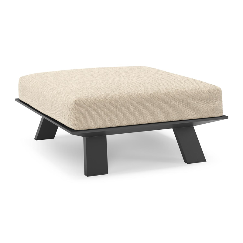 Cesano poef in zwart aluminium met althea chalk all weather Cosytica kussen