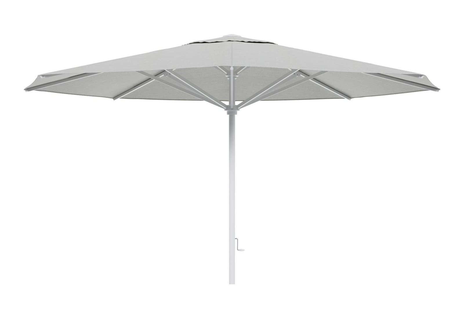Solino staanparasol in wit aluminium met grijs all weather sunbrella® premium parasoldoek - Dia. 400 cm (zonder voet)