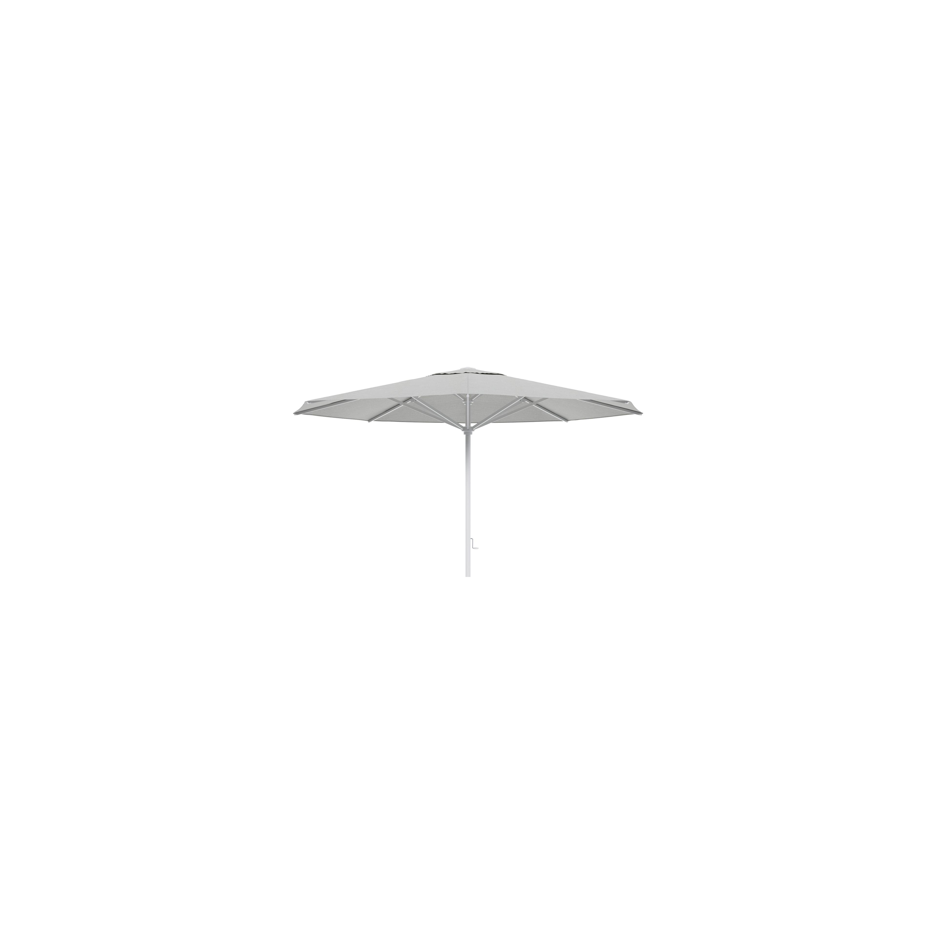 Solino staanparasol in wit aluminium met grijs all weather sunbrella® premium parasoldoek - Dia. 400 cm (zonder voet)