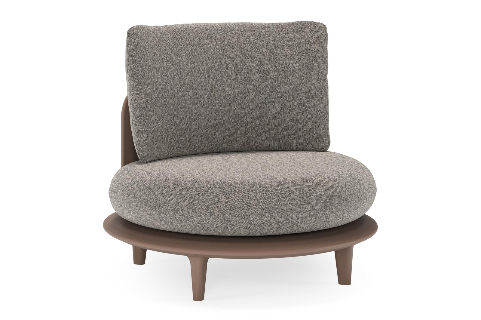 Bomero loungestoel in taupe aluminium met chartres drizzle all weather sunbrella® luxe kussen