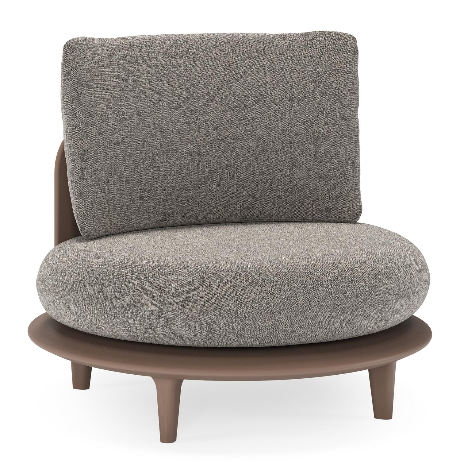 Bomero loungestoel in taupe aluminium met chartres drizzle all weather sunbrella® luxe kussen