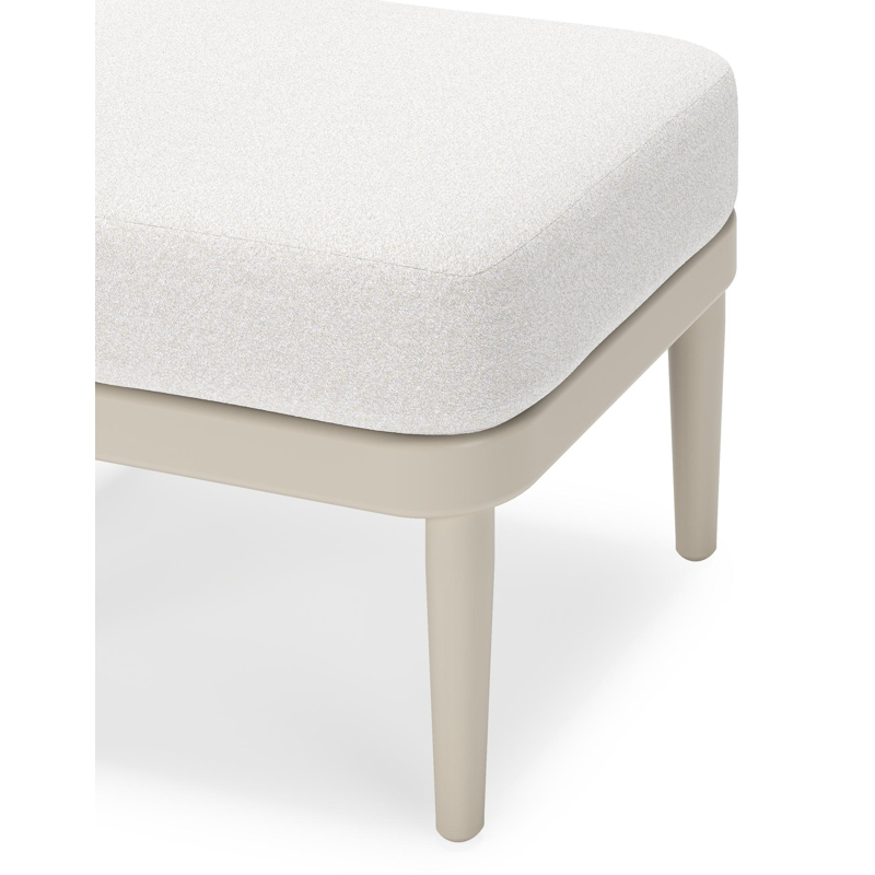 Pouf Orso en aluminium beige et coussins en all weather solica Soul Optik