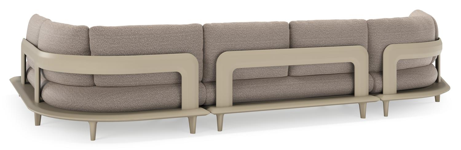 Bomero loungehoek in beige aluminium met wander manioc all weather sunbrella® luxe kussen