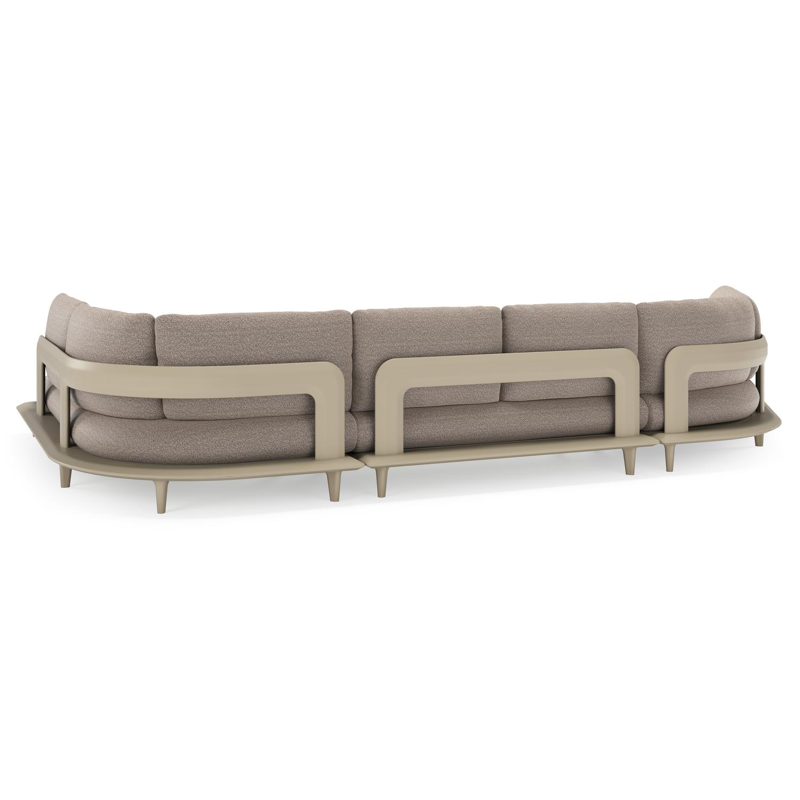 Bomero loungehoek in beige aluminium met wander manioc all weather sunbrella® luxe kussen
