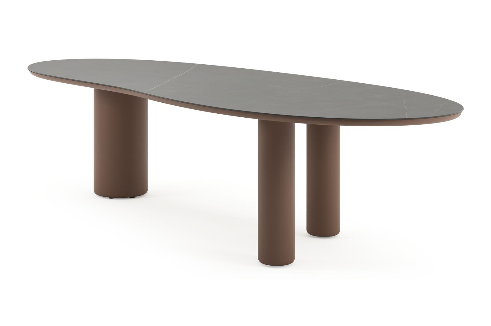 Amico tuintafel organisch in taupe aluminium en volkeramiek Calatorao - L 320 x B 120 x H 73.5 cm