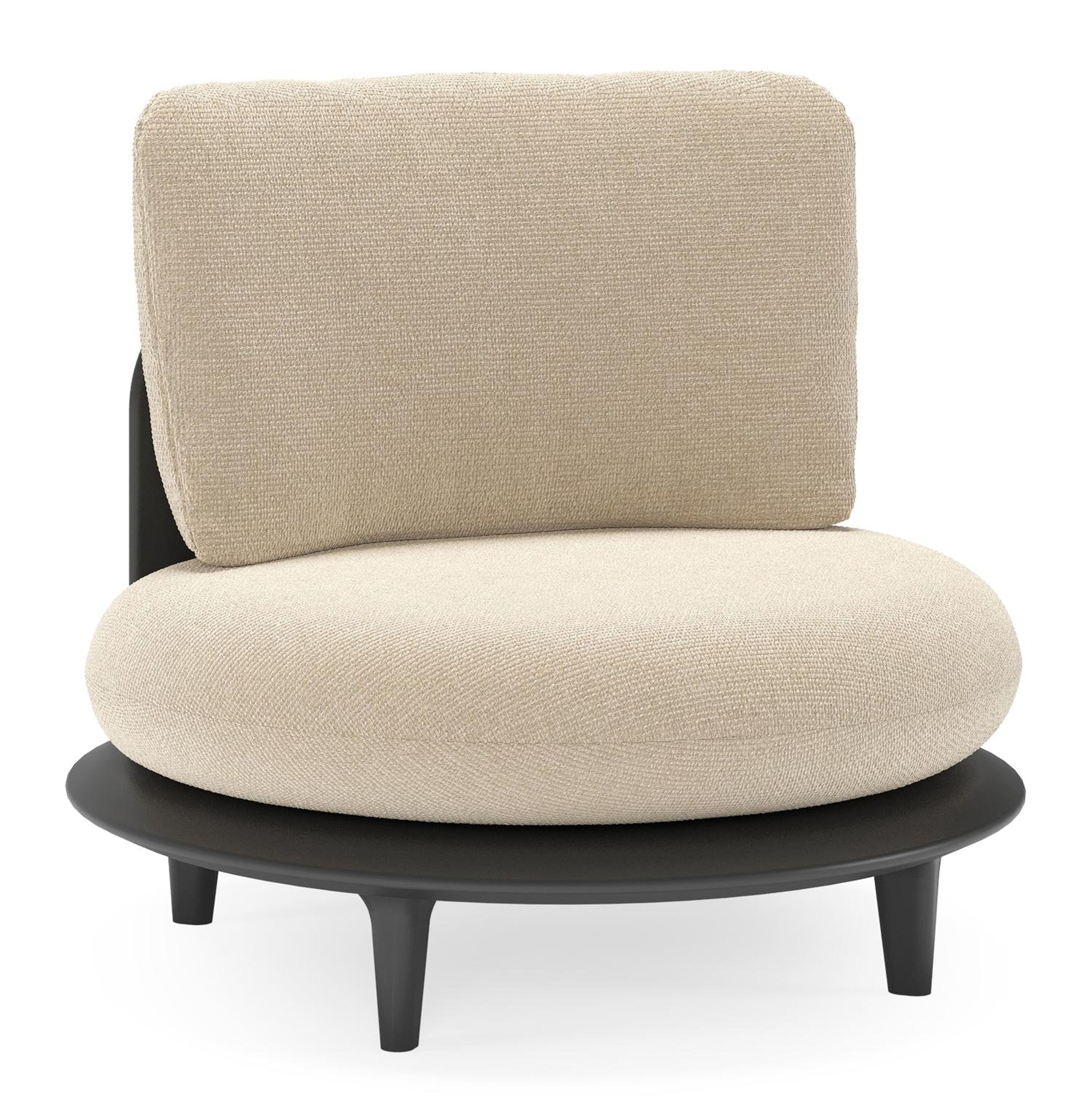 Fauteuil de jardin Bomero en aluminium noir et coussins en all weather cosytica althea chalk