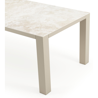 Nano tuintafel rechthoekig in beige aluminium en volkeramiek Rapolano L 240 x B 100 cm
