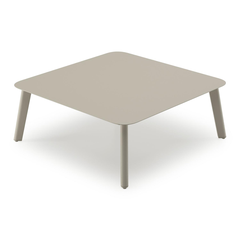 Mosa loungetafel in beige aluminium en aluminium beige - L 85 x B 85 x H 30 cm