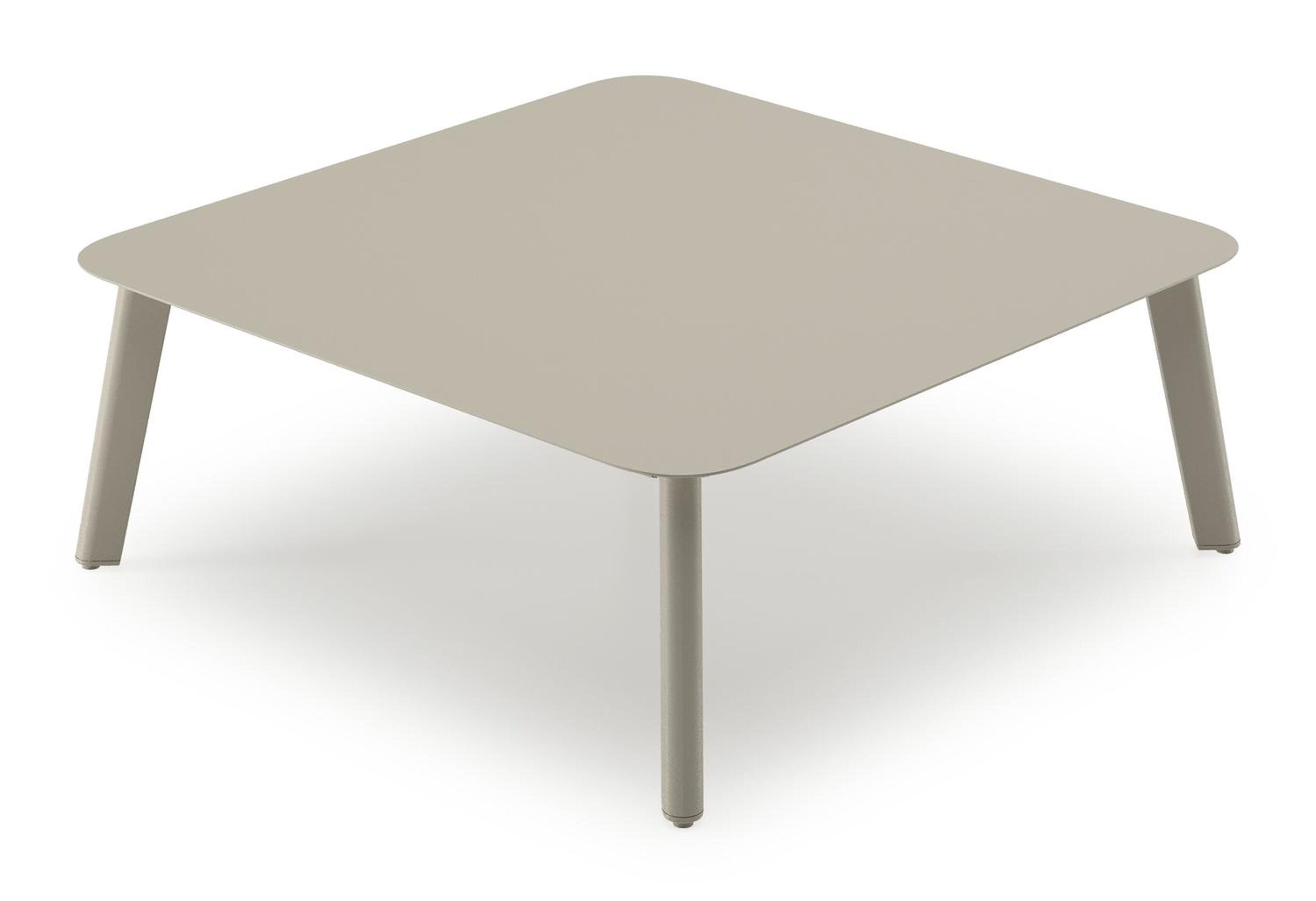Table de basse Mosa en beige aluminium et aluminium beige - Lg. 85 x Lrg. 85 x Haut. 30 cm