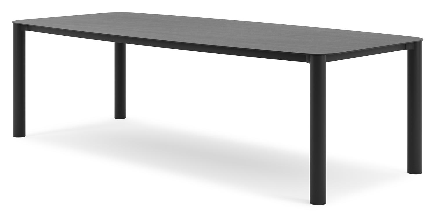 Orso tuintafel bootvorm in zwart aluminium en volkeramiek basalt black - L 255 x B 115 x H 75 cm