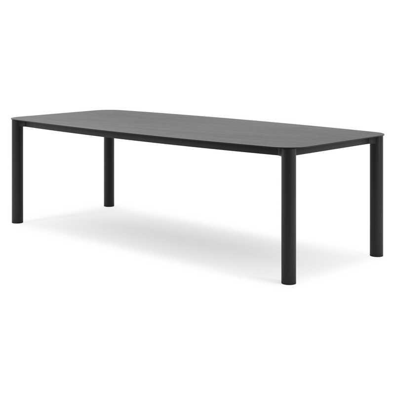 Orso tuintafel bootvorm in zwart aluminium en volkeramiek basalt black - L 255 x B 115 x H 75 cm