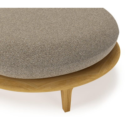 Bomero poef in teak met madagascar burch all weather cosytica kussen