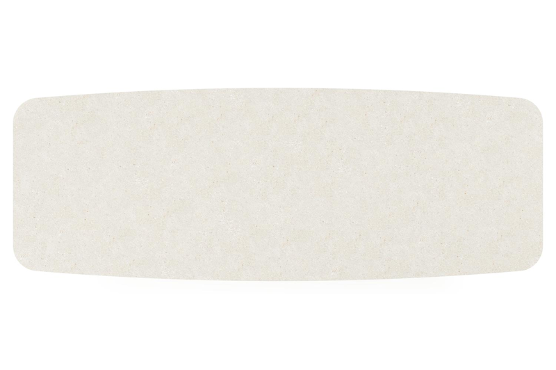 Table de jardin Pagino forme de bateau en aluminium beige et céramique pleine Shilin Lg. 315 x Lrg. 115 x Haut. 73 cm