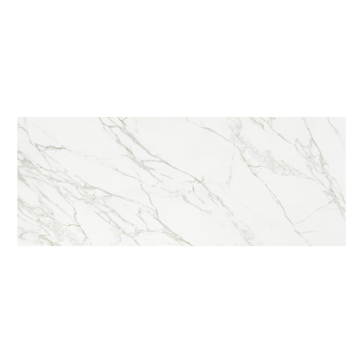 Table de jardin Atessa en aluminium blanc et céramique pleine calacatta - Lg 280 x Larg, 110 x H 75 cm