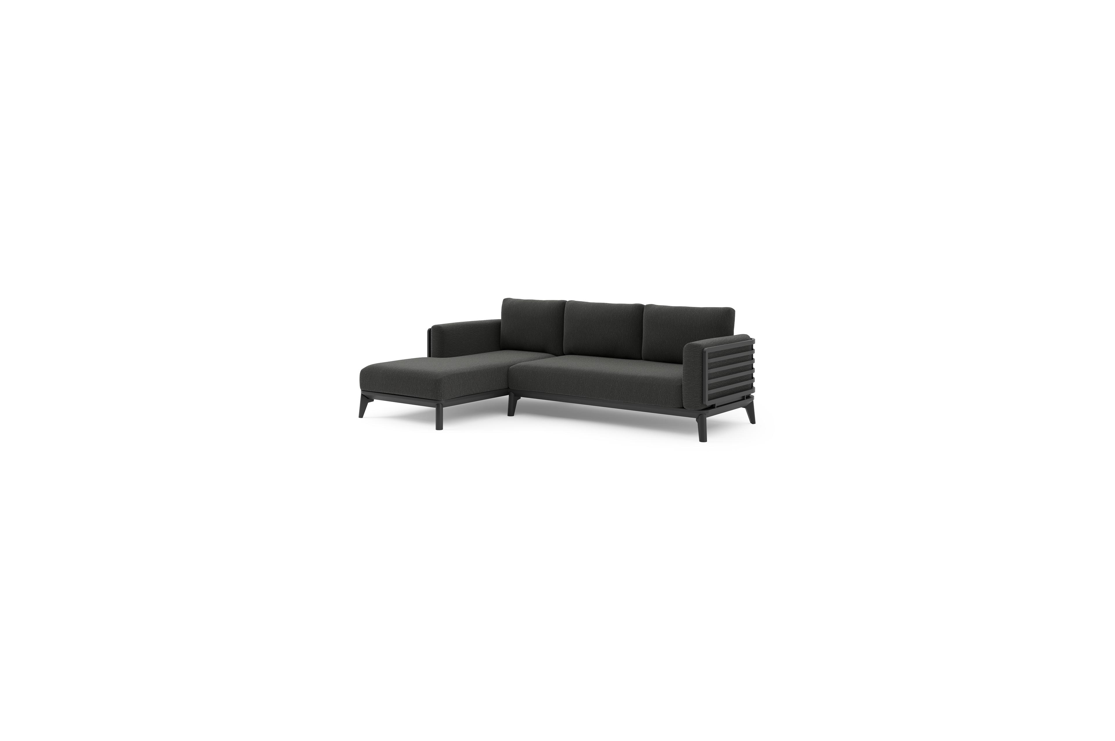 Mosa loungehoek in zwart aluminium met sky black weather+ softtouch kussen