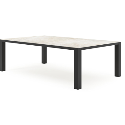 Nano XL tuintafel rechthoekig in zwart aluminium en volkeramiek Rapolano L 240 x B 148 cm