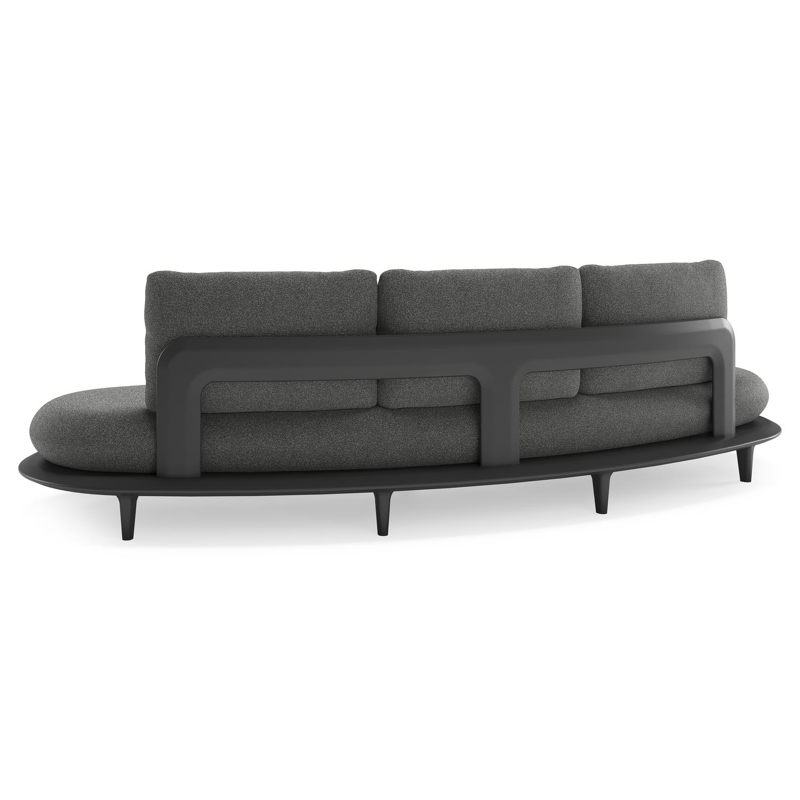 Bomero loungebank in zwart aluminium met catania black all weather cosytica kussen