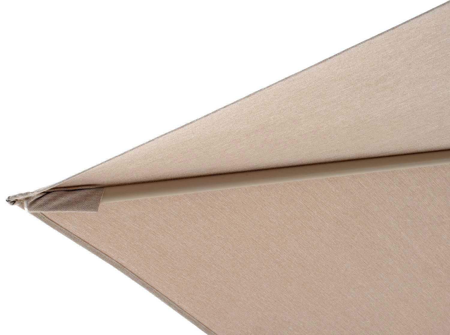 Parasol pendant Calpe en aluminium beige avec toile de parasol en weather+ softtouch beige - Lg.1 270 x Lg.2 270 cm (sans pied de parasol)