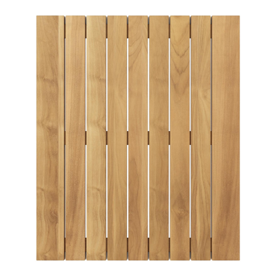 Verato tussentafel in wit aluminium en naturel teak - L 73 x B 88 x H 31,5 cm