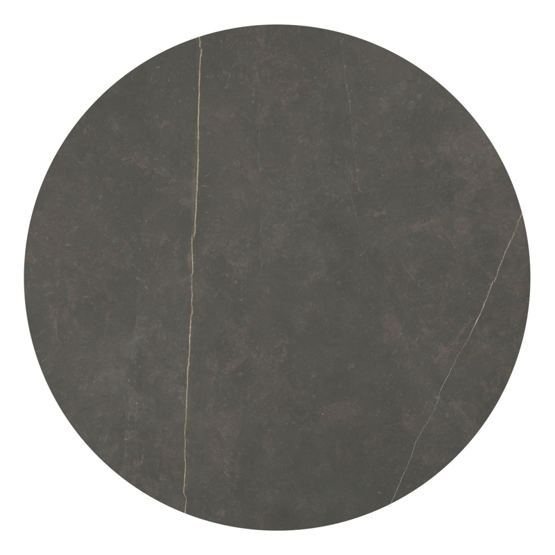 Amico low dining tuintafel rond in zwart aluminium en volkeramiek Calatorao - Dia. 148 x H 61 cm