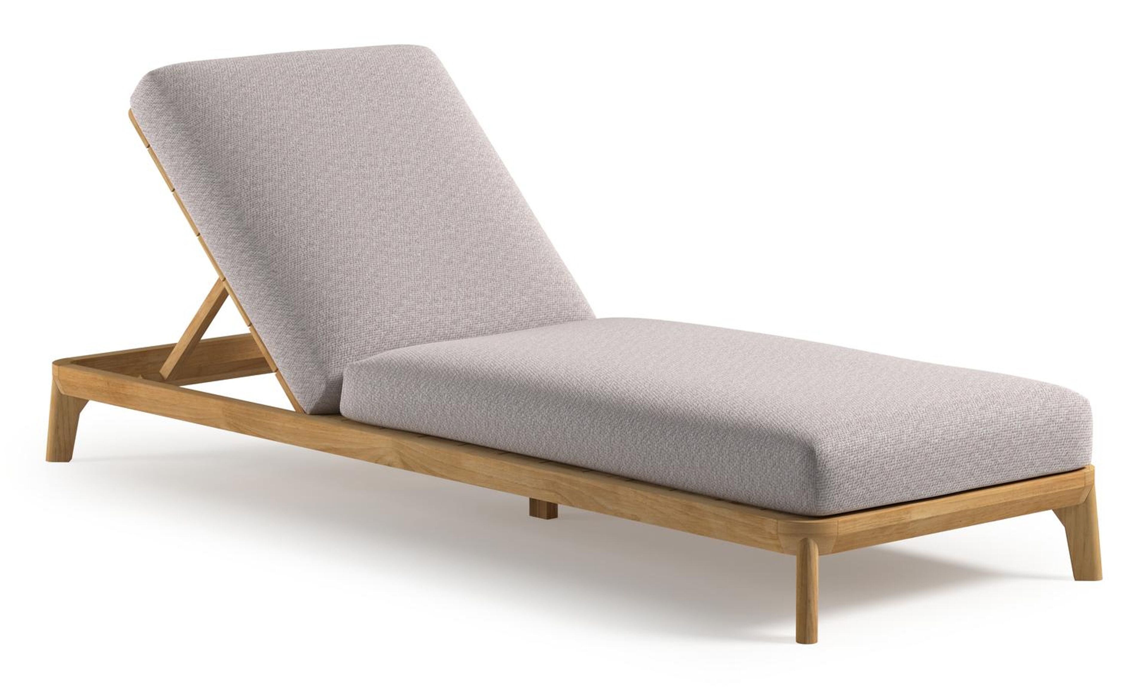 Orso verstelbaar ligbed in teak met wander gobi all weather Sunbrella® luxe kussen