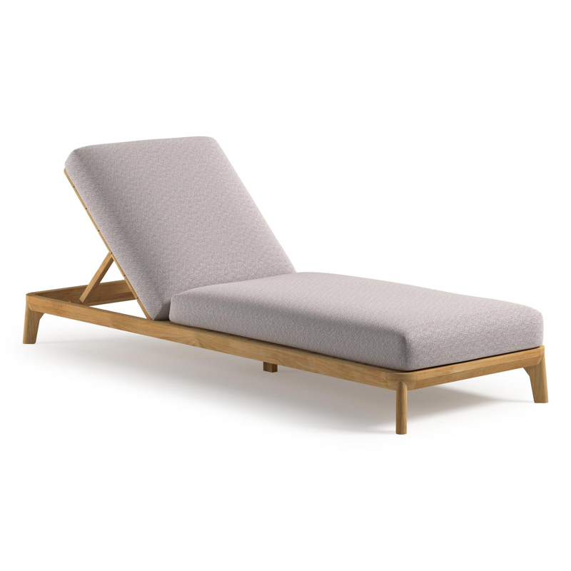 Orso verstelbaar ligbed in teak met wander gobi all weather Sunbrella® luxe kussen