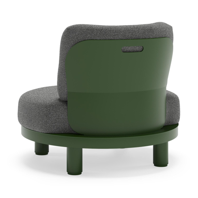 Donato loungestoel in groen aluminium met all weather cosytica Catania Black kussen