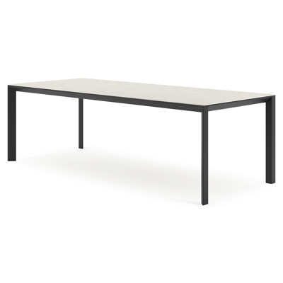 Malito tuintafel in zwart aluminium en volkeramiek shilin - L 240 x B 100 x H 75 cm