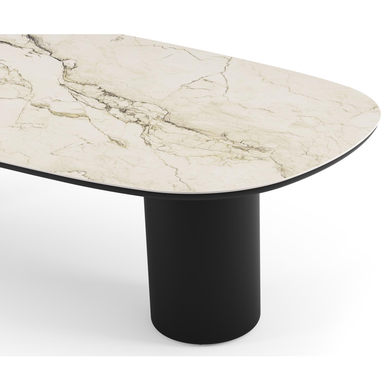 Amico tuintafel bombo in zwart aluminium en volkeramiek Colorado Dunes - L 270 x B 125 x H 73.5 cm