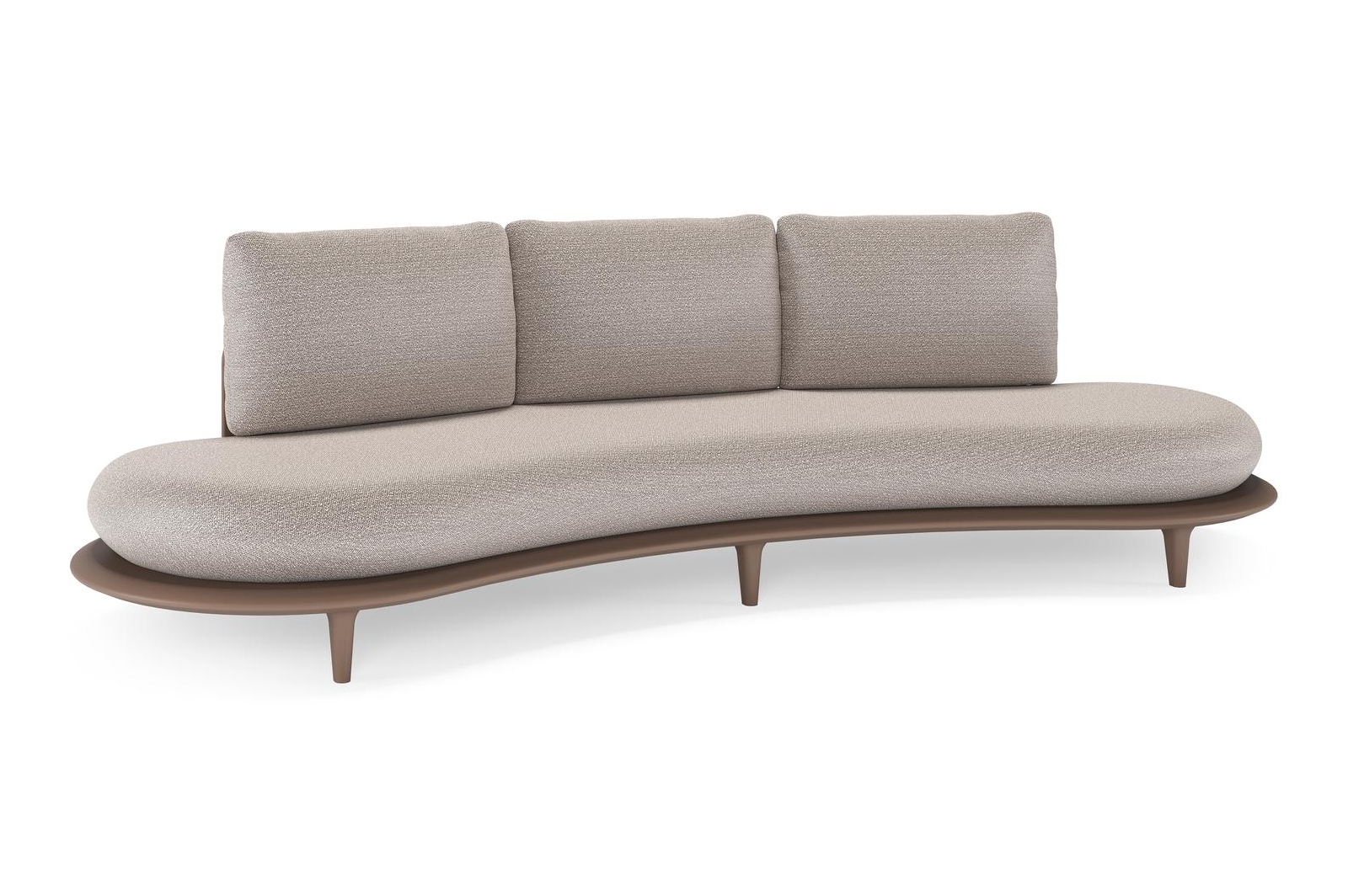 Bomero loungebank in taupe aluminium met wander granite all weather sunbrella® luxe kussen