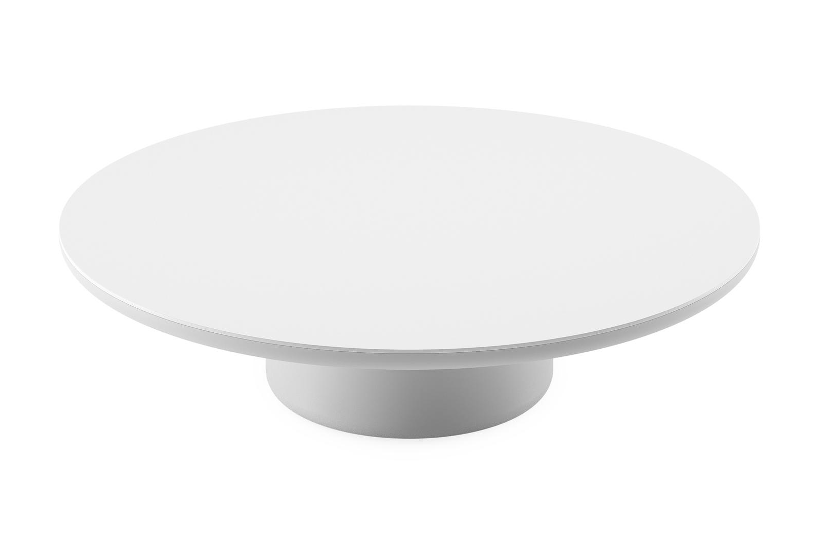 Table de basse Amico ronde en aluminium blanc et céramique pleine Arctic White - Diam. 110 x Haut. 28 cm