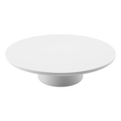 Amico loungetafel rond in wit aluminium en volkeramiek Arctic White - Dia. 110 x H 28 cm
