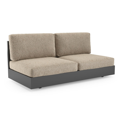 Como loungebank in zwart aluminium met bora jungle all weather cosytica kussen