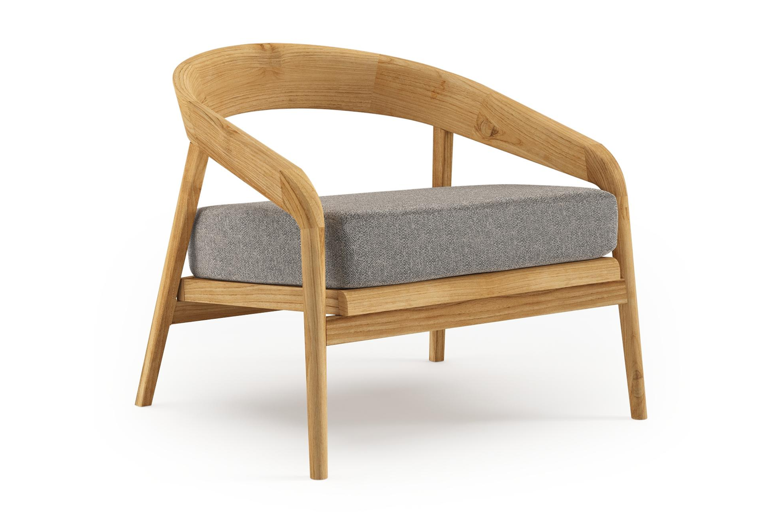 Lacrima loungestoel in teak met chartres drizzle all weather Sunbrella® luxe kussen