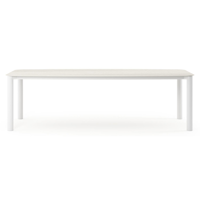 Orso tuintafel bootvorm in wit aluminium en volkeramiek shilin - L 255 x B 115 x H 75 cm