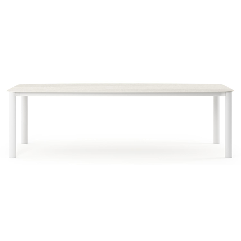 Orso tuintafel bootvorm in wit aluminium en volkeramiek shilin - L 255 x B 115 x H 75 cm