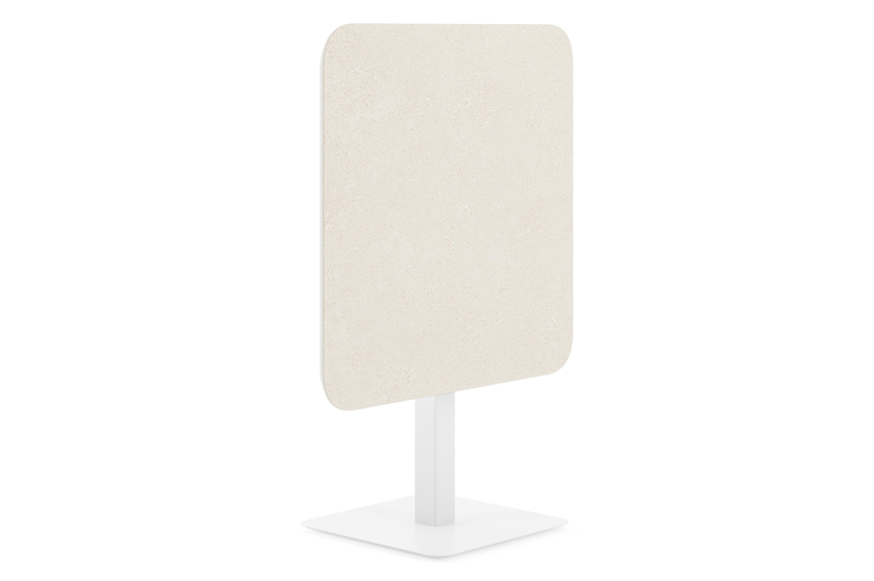 Table de jardin Fano inclinable carré arrondi en aluminium blanc et céramique pleine beige - Lg. 85 x Lrg. 85 x Haut. 73 cm