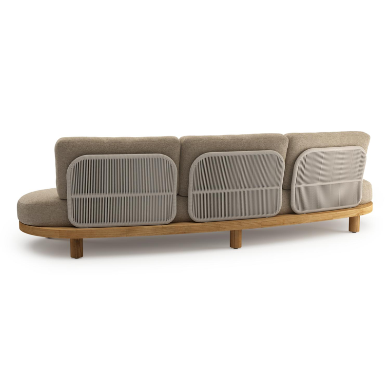 Donato loungebank 3-zit in teak met madagascar oak all weather Casettica kussen