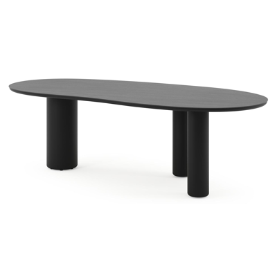 Amico tuintafel organisch in zwart aluminium en volkeramiek Basalt Black - L 240 x B 110 x H 73.5 cm