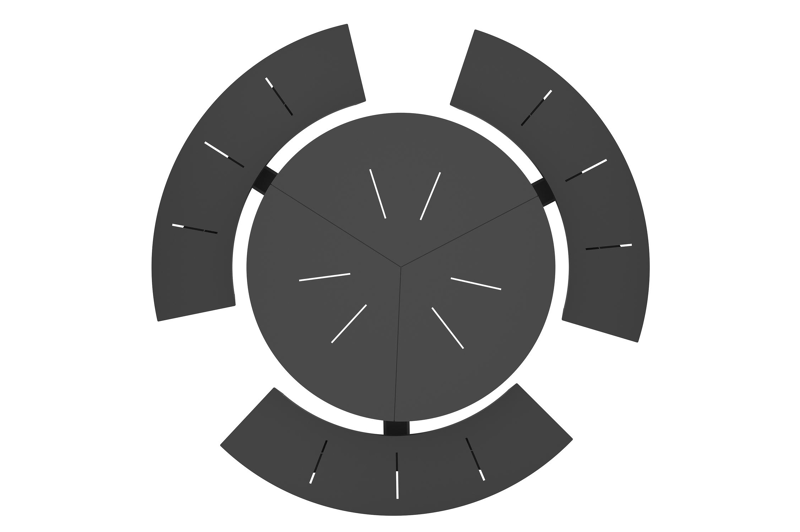 Rondino picknicktafel in zwart aluminium - Dia. 207 cm