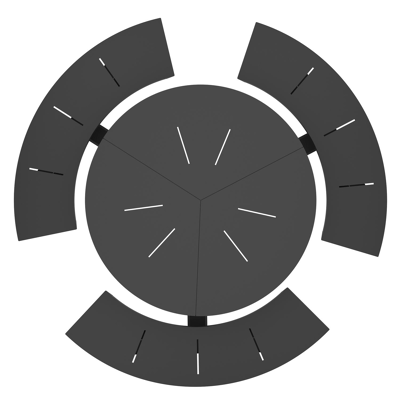 Rondino picknicktafel in zwart aluminium - Dia. 207 cm