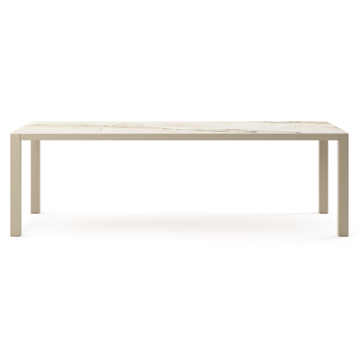 Como tuintafel rechthoekig in beige aluminium en volkeramiek Colorado Dunes - L 240 x B 100 x H 73 cm