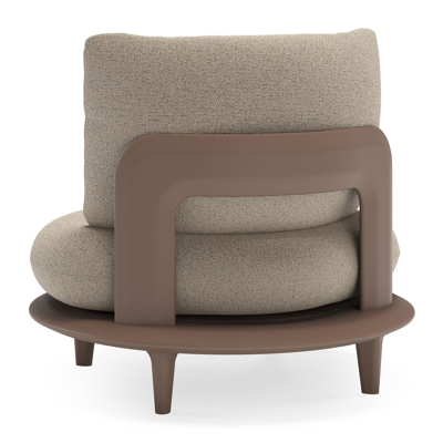 Bomero loungestoel in taupe aluminium met marbella beige all weather cosytica kussen