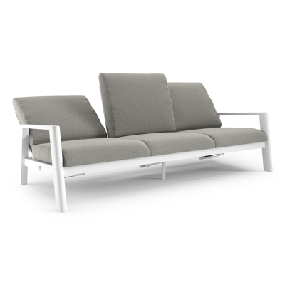 Cirello loungebank in wit aluminium met savane tunder all weather sunbrella® luxe kussen