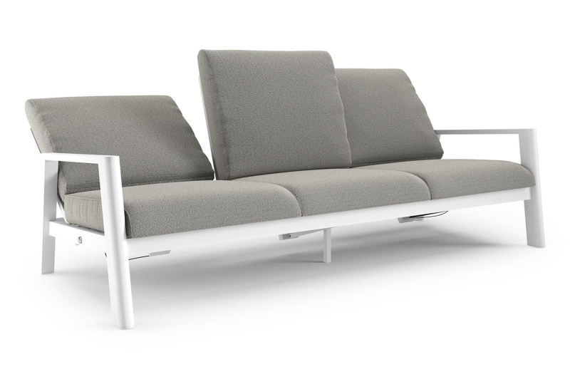 Cirello loungebank in wit aluminium met savane tunder all weather sunbrella® luxe kussen